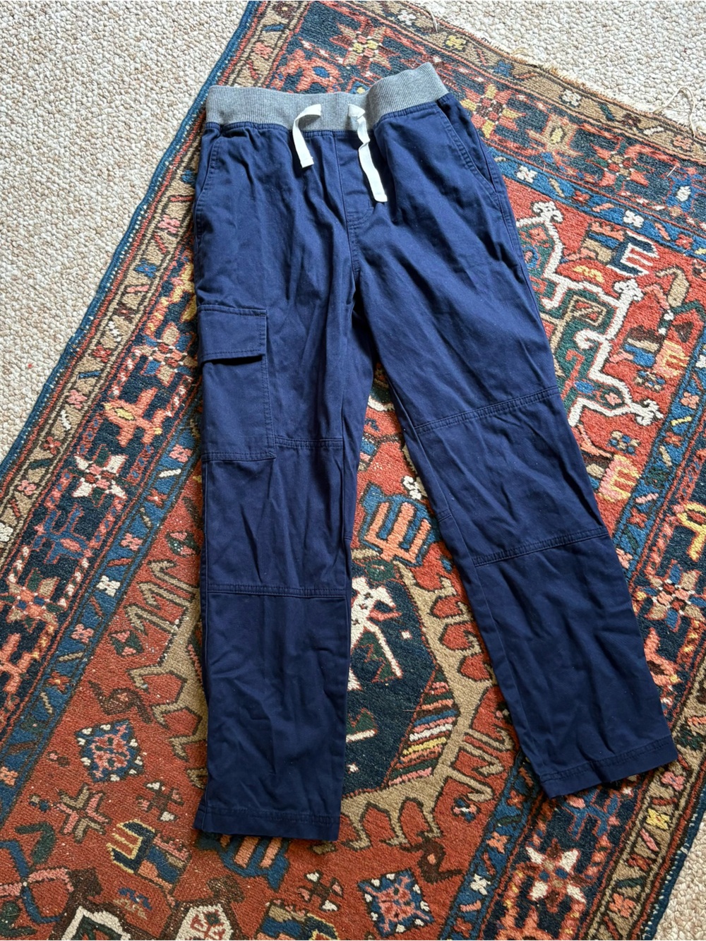 NEW Hanna Andersson Navy Cotton Kids Cargo chino Pants size 10